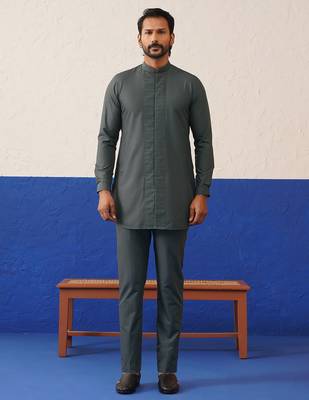 Blue velvet fabric with butta embroidery indo set 5