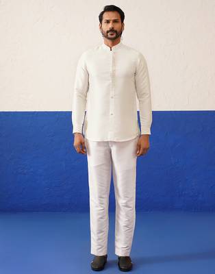 Mohit hiranandani in beige embroidery indo set 5