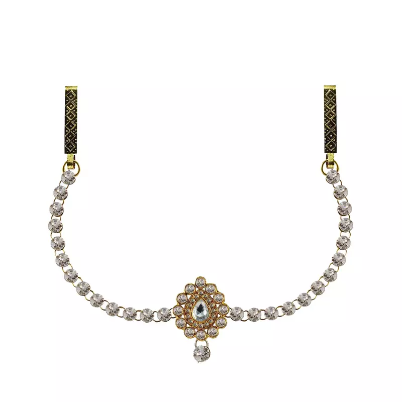 Waist Belt Gold Platted White Color Stone