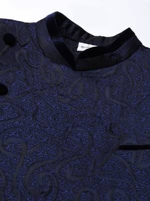 Blue black jacquard indo set 2