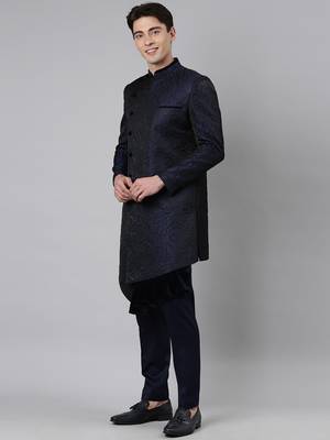 Blue black jacquard indo set 3