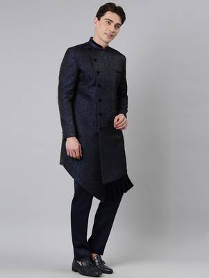 Blue black jacquard indo set 4