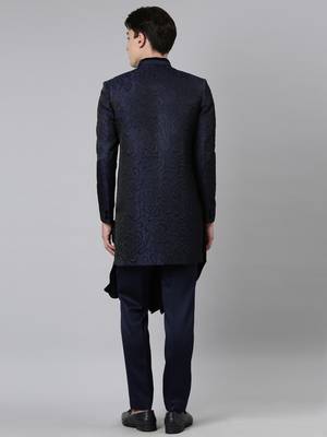 Blue black jacquard indo set 5