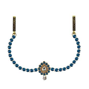 Waist Belt Gold Platted Blue Color Stone 1