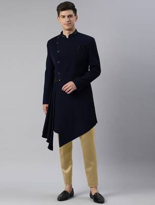Blue drape indowestern 1