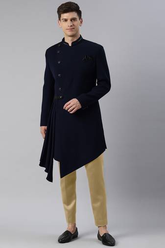 Blue drape indowestern