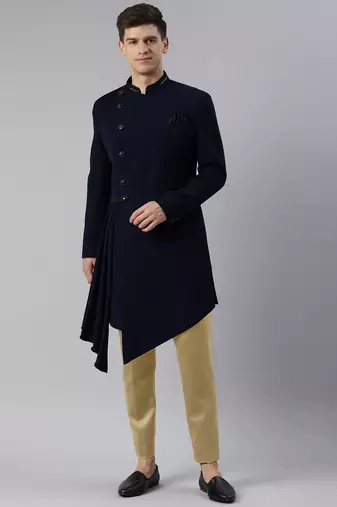 Blue drape indowestern
