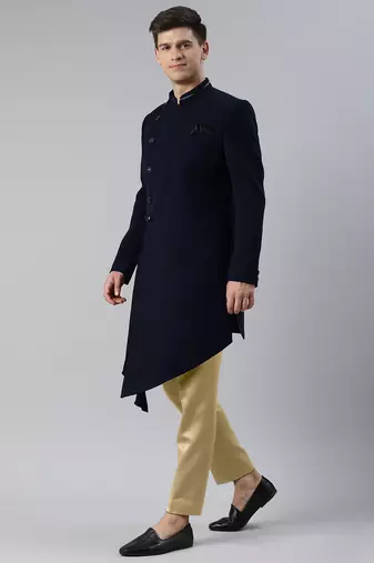 Blue drape indowestern