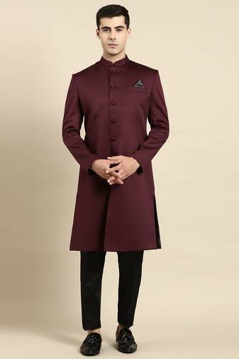 Wine classic achkan Sherwani