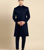 Navy blue classic achkan