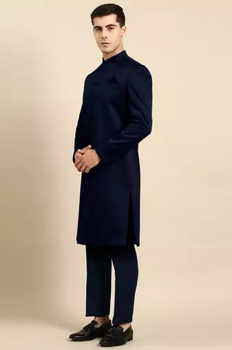 Navy blue classic achkan