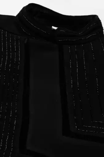 Black draped embroidered indowestern