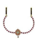 Waist Belt Gold Platted Pink Color Stone