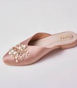 Pink woven leather Mules