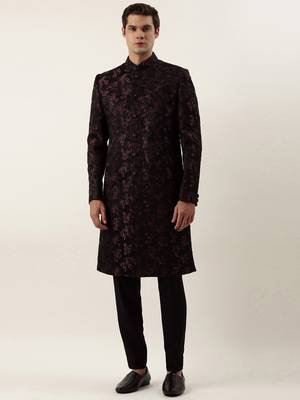 Wine cord dori embroidered indowestern 1