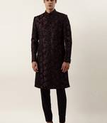 Wine cord dori embroidered indowestern