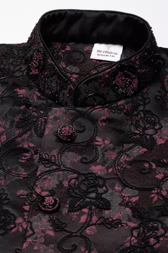 Wine cord dori embroidered indowestern