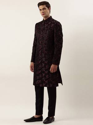 Wine cord dori embroidered indowestern 3
