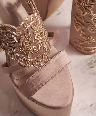 Nude woven leather heels 3
