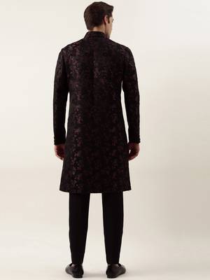 Wine cord dori embroidered indowestern 5