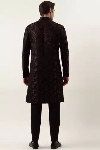 Wine cord dori embroidered indowestern