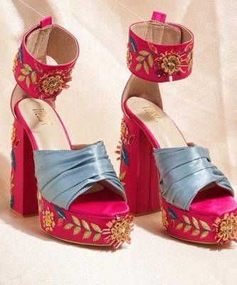 Multicolor woven leather Heels 3