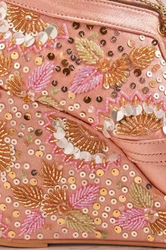 Pink woven leather wedges shoes