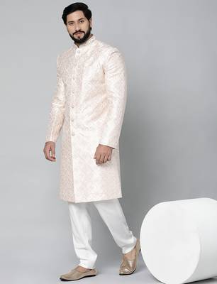 Baby pink embroidered achkan 1