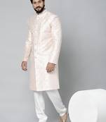 Baby pink embroidered achkan