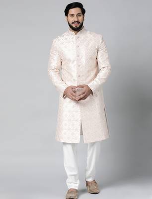Baby pink embroidered achkan 2