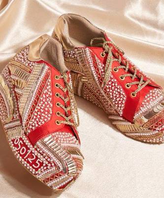 Multicolor woven leather wedges shoes 2