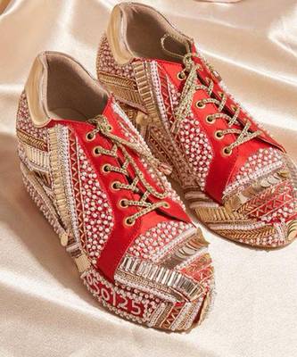 Multicolor woven leather wedges shoes 3
