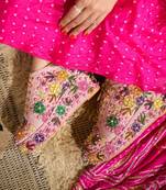 Pink woven leather wedges shoes