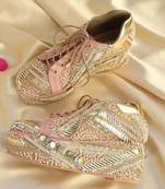 Multicolor woven leather wedges shoes