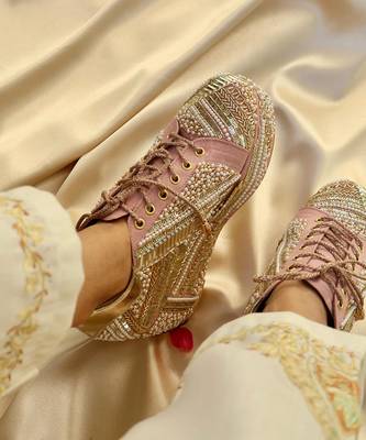 Multicolor woven leather wedges shoes 2