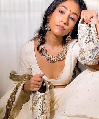 White woven leather wedges shoes 2