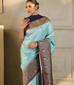 Multicolor silk blend sarees with blouse