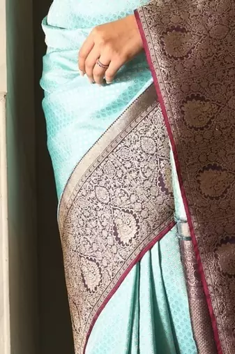 Multicolor silk blend sarees with blouse