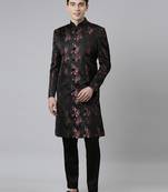Black wine jacquard indo set