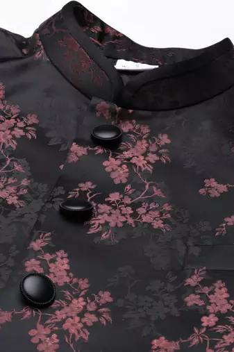Black wine jacquard indo set