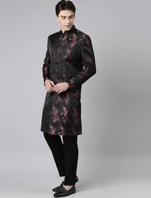 Black wine jacquard indo set 3