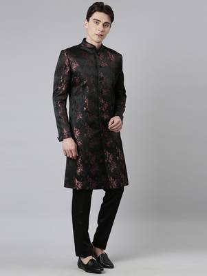 Black wine jacquard indo set 4
