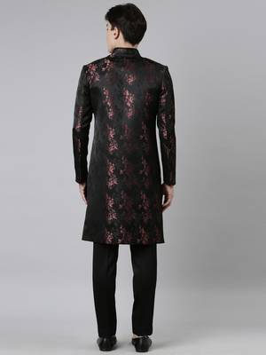 Black wine jacquard indo set 5