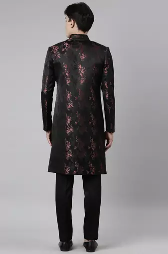 Black wine jacquard indo set