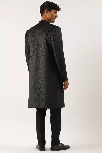 Black paisley velvet indo set