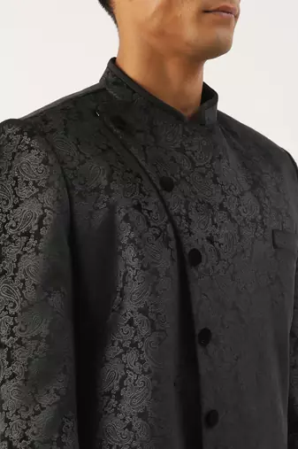 Black paisley velvet indo set