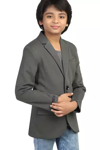Solid mandarin party boys blazer