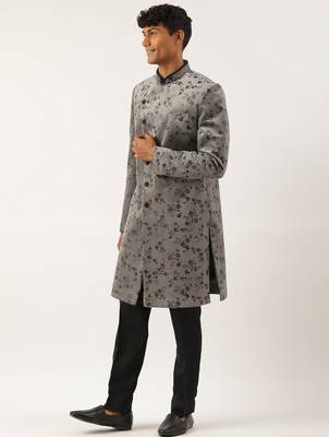 Grey printed angrakha indowestern 3