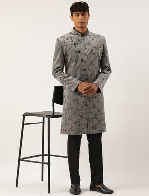 Grey printed angrakha indowestern 4