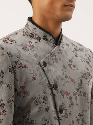 Grey printed angrakha indowestern 5